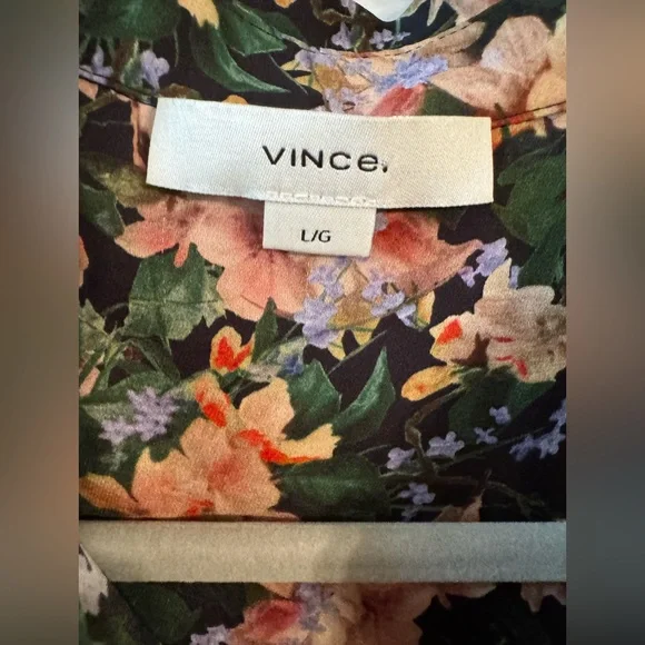 Vince Wild Primrose Floral Silk Blend Shirt Size L - Picture 4 of 7